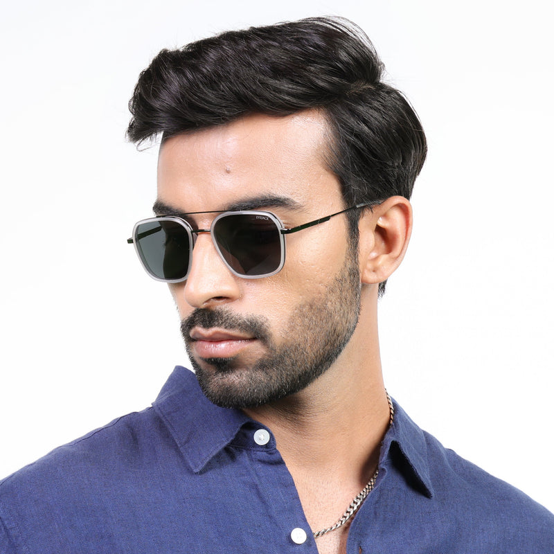 Eyejack Aura Transparent & Grey Wayfarer Polarized Sunglasses for Men & Women (2504PCL1497)