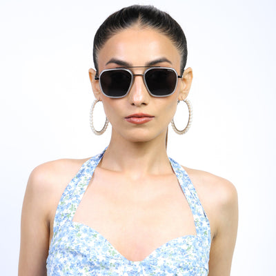 Eyejack Aura Transparent & Grey Wayfarer Polarized Sunglasses for Men & Women (2504PCL1497)