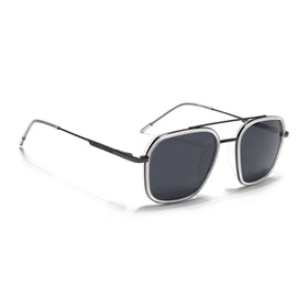 Eyejack Aura Transparent & Grey Wayfarer Polarized Sunglasses for Men & Women (2504PCL1497)