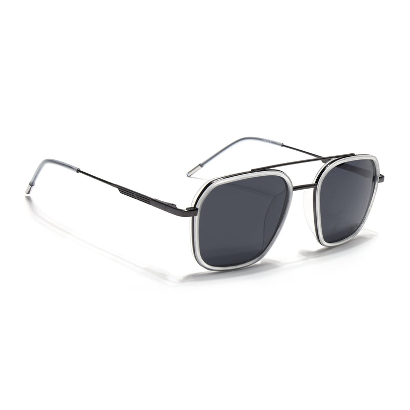 Eyejack Aura Transparent & Grey Wayfarer Polarized Sunglasses for Men & Women (2504PCL1497)