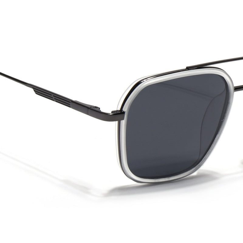 Eyejack Aura Transparent & Grey Wayfarer Polarized Sunglasses for Men & Women (2504PCL1497)