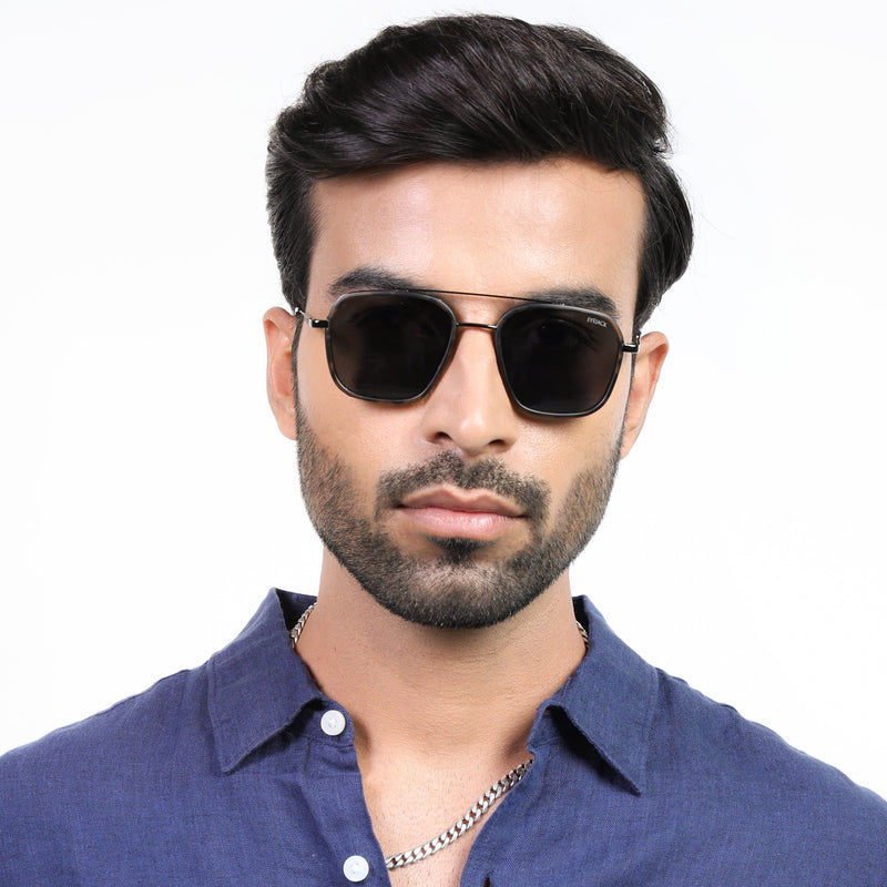 Eyejack Aura Demi Brown & Grey Wayfarer Polarized Sunglasses for Men & Women (2504PCL1498)
