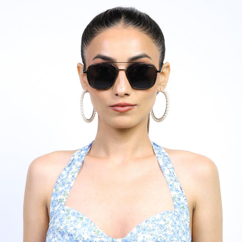 Eyejack Aura Demi Brown & Grey Wayfarer Polarized Sunglasses for Men & Women (2504PCL1498)