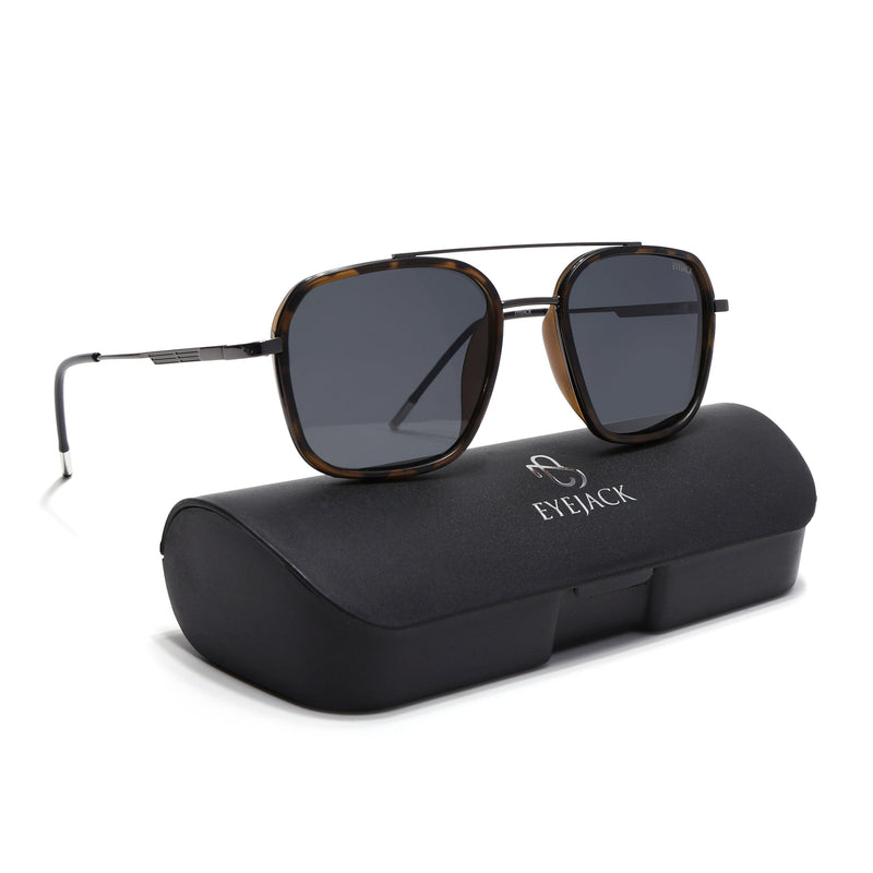 Eyejack Aura Demi Brown & Grey Wayfarer Polarized Sunglasses for Men & Women (2504PCL1498)