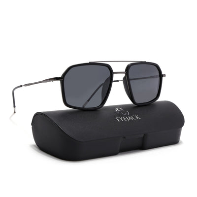 Eyejack Aura Black & Grey Wayfarer Polarized Sunglasses for Men & Women (2505PCL1499)