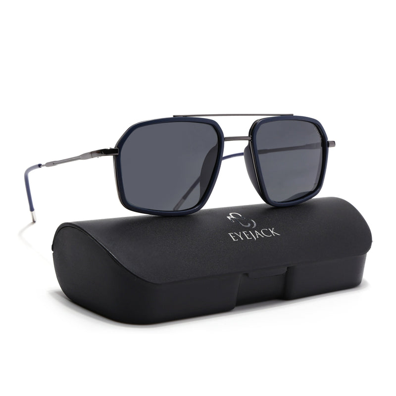 Eyejack Aura Blue & Grey Wayfarer Polarized Sunglasses for Men & Women (2505PCL1500)