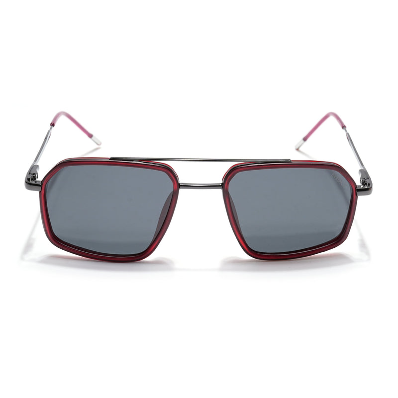 Eyejack Aura Red & Grey Wayfarer Polarized Sunglasses for Men & Women (2505PCL1501)