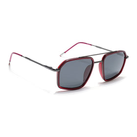 Eyejack Aura Red & Grey Wayfarer Polarized Sunglasses for Men & Women (2505PCL1501)