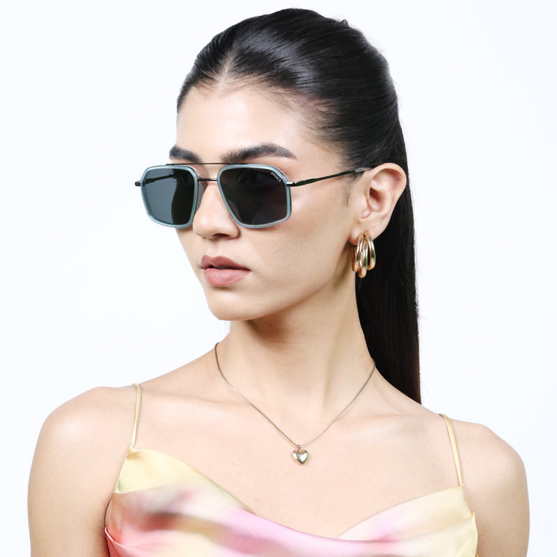 Eyejack Aura Sky Blue & Grey Wayfarer Polarized Sunglasses for Men & Women (2505PCL1502)