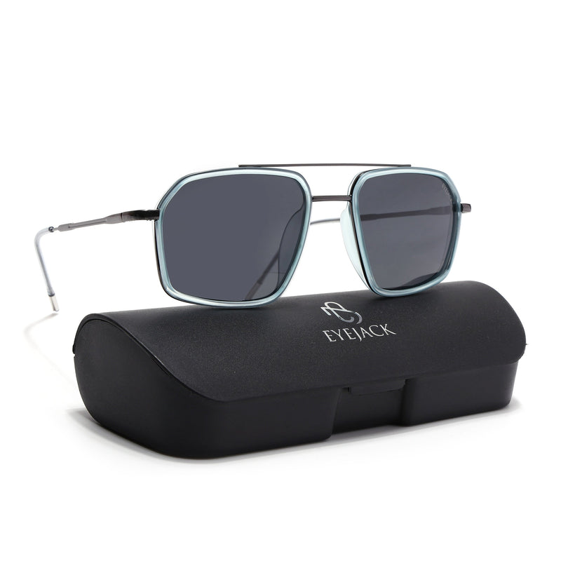 Eyejack Aura Sky Blue & Grey Wayfarer Polarized Sunglasses for Men & Women (2505PCL1502)