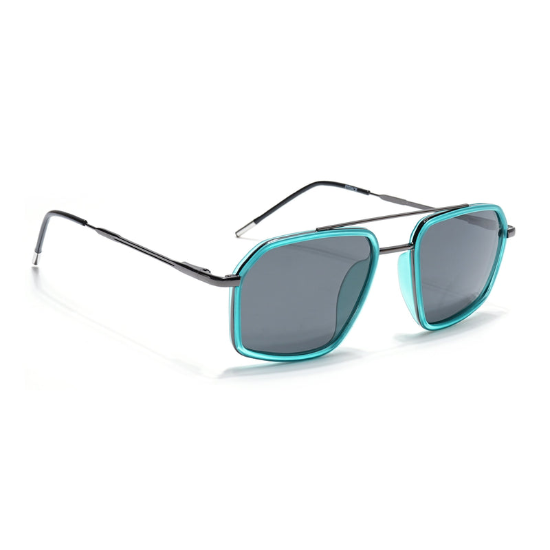 Eyejack Aura Sea Green & Grey Wayfarer Polarized Sunglasses for Men & Women (2505PCL1503)