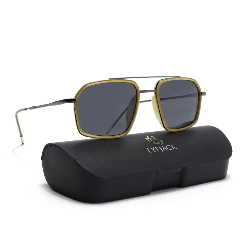 Eyejack Aura Light Green & Grey Wayfarer Polarized Sunglasses for Men & Women (2505PCL1505)