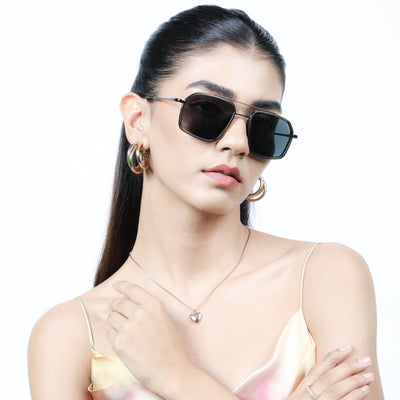 Eyejack Aura Olive & Grey Wayfarer Polarized Sunglasses for Men & Women (2505PCL1506)