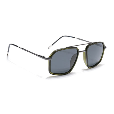 Eyejack Aura Olive & Grey Wayfarer Polarized Sunglasses for Men & Women (2505PCL1506)