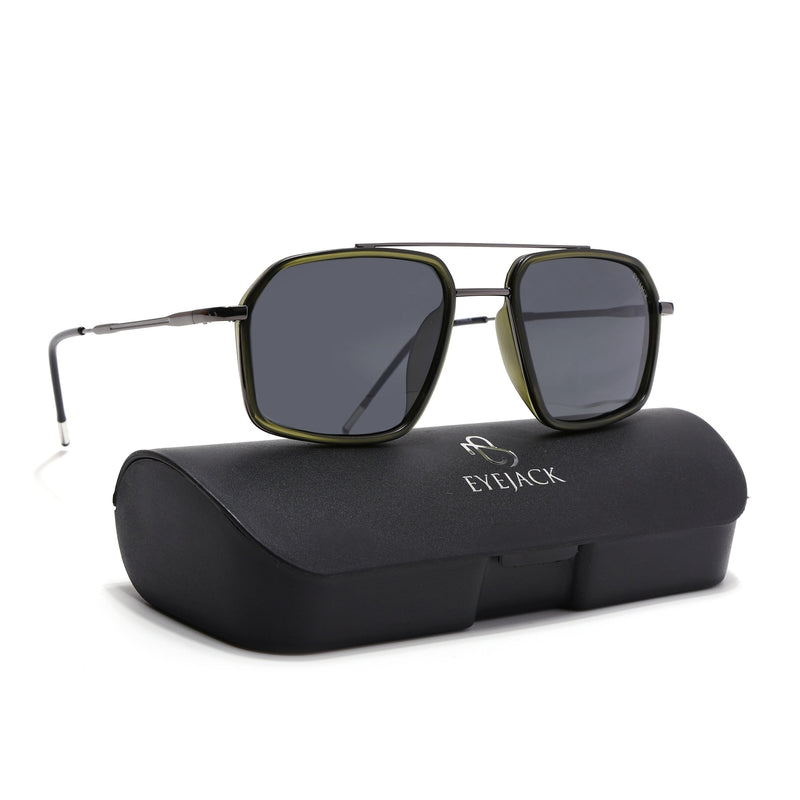 Eyejack Aura Olive & Grey Wayfarer Polarized Sunglasses for Men & Women (2505PCL1506)