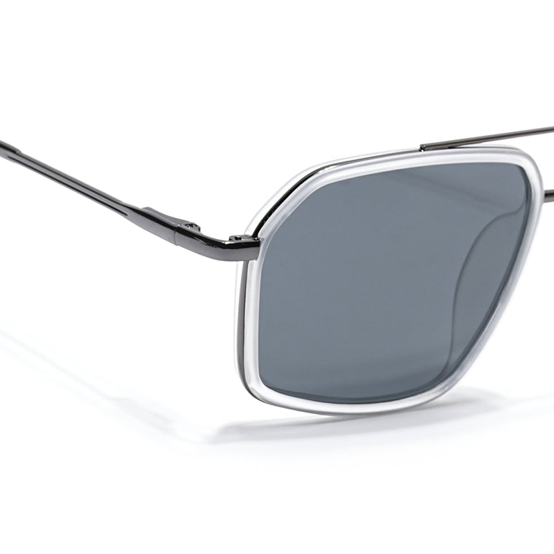 Eyejack Aura Transparent & Grey Wayfarer Polarized Sunglasses for Men & Women (2505PCL1507)