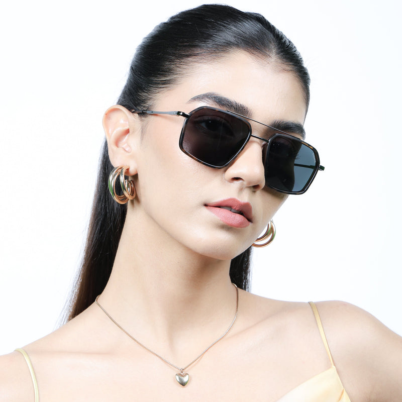 Eyejack Aura Demi Brown & Grey Wayfarer Polarized Sunglasses for Men & Women (2505PCL1508)