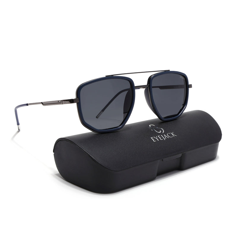 Eyejack Aura Blue & Grey Wayfarer Polarized Sunglasses for Men & Women (2506PCL1510)