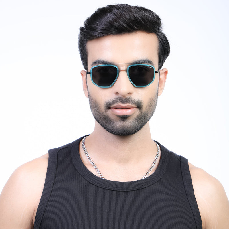 Eyejack Aura Sea Green & Grey Wayfarer Polarized Sunglasses for Men & Women (2506PCL1513)
