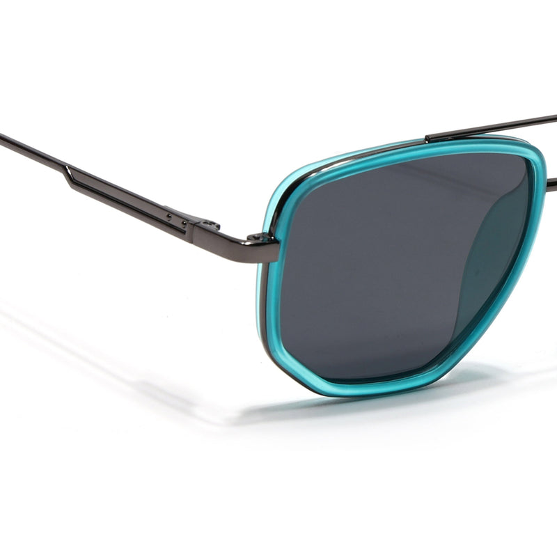 Eyejack Aura Sea Green & Grey Wayfarer Polarized Sunglasses for Men & Women (2506PCL1513)