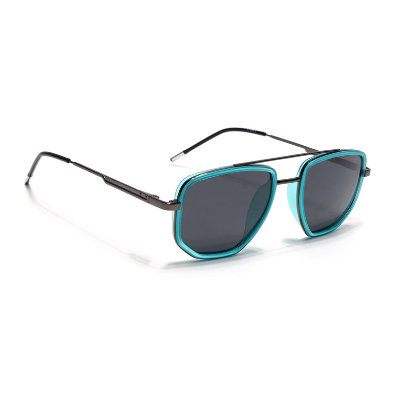 Eyejack Aura Sea Green & Grey Wayfarer Polarized Sunglasses for Men & Women (2506PCL1513)