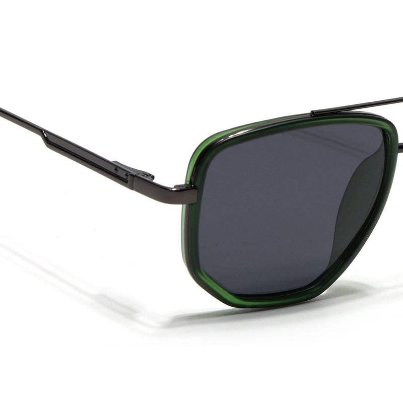 Eyejack Aura Green & Grey Wayfarer Polarized Sunglasses for Men & Women (2506PCL1514)