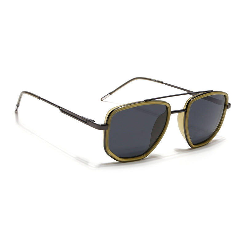 Eyejack Aura Light Green & Grey Wayfarer Polarized Sunglasses for Men & Women (2506PCL1515)