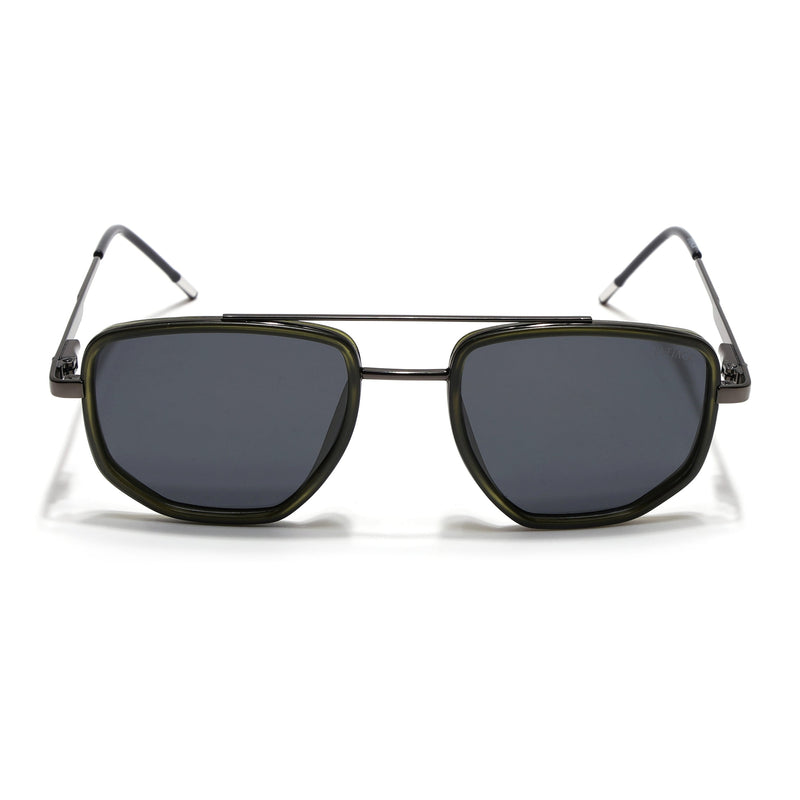 Eyejack Aura Olive & Grey Wayfarer Polarized Sunglasses for Men & Women (2506PCL1516)