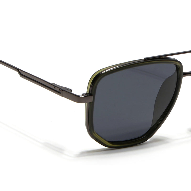 Eyejack Aura Olive & Grey Wayfarer Polarized Sunglasses for Men & Women (2506PCL1516)