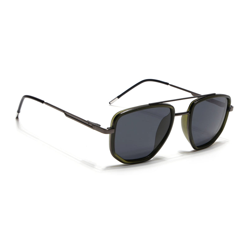 Eyejack Aura Olive & Grey Wayfarer Polarized Sunglasses for Men & Women (2506PCL1516)