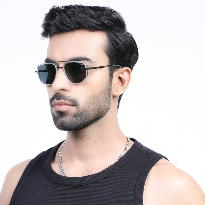 Eyejack Aura Transparent & Grey Wayfarer Polarized Sunglasses for Men & Women (2506PCL1517)