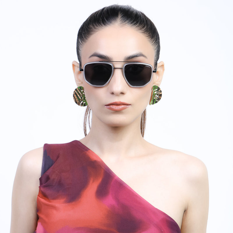 Eyejack Aura Transparent & Grey Wayfarer Polarized Sunglasses for Men & Women (2506PCL1517)