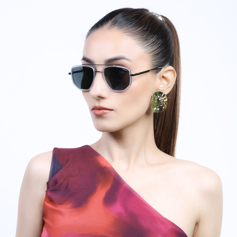 Eyejack Aura Transparent & Grey Wayfarer Polarized Sunglasses for Men & Women (2506PCL1517)