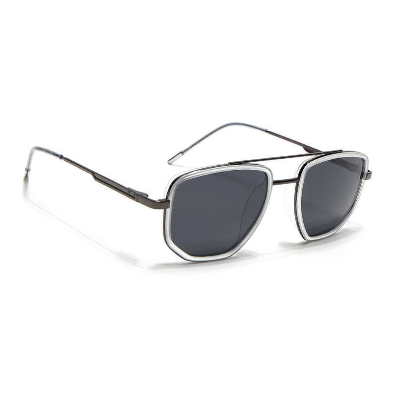 Eyejack Aura Transparent & Grey Wayfarer Polarized Sunglasses for Men & Women (2506PCL1517)