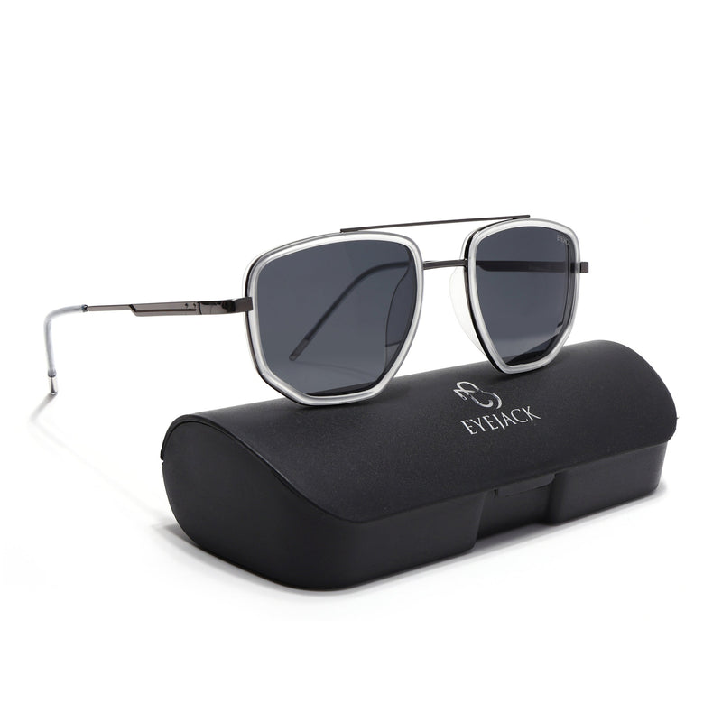 Eyejack Aura Transparent & Grey Wayfarer Polarized Sunglasses for Men & Women (2506PCL1517)