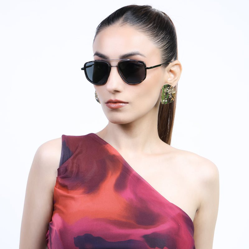 Eyejack Aura Demi Brown & Grey Wayfarer Polarized Sunglasses for Men & Women (2506PCL1518)