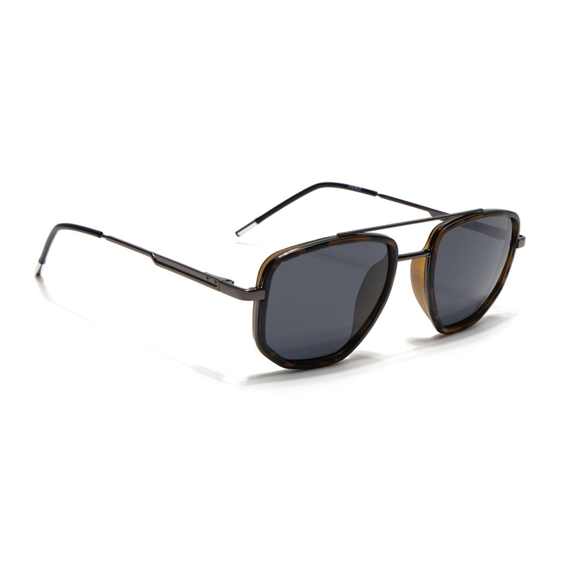 Eyejack Aura Demi Brown & Grey Wayfarer Polarized Sunglasses for Men & Women (2506PCL1518)