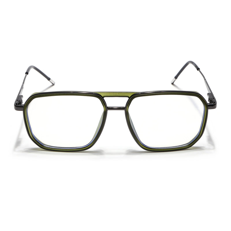 Eyejack Aura Green & Grey Wayfarer Eyeglasses for Men & Women (2507FCL1602-C6)