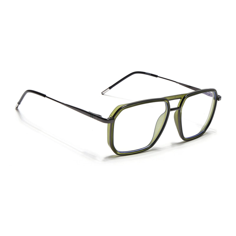 Eyejack Aura Green & Grey Wayfarer Eyeglasses for Men & Women (2507FCL1602-C6)