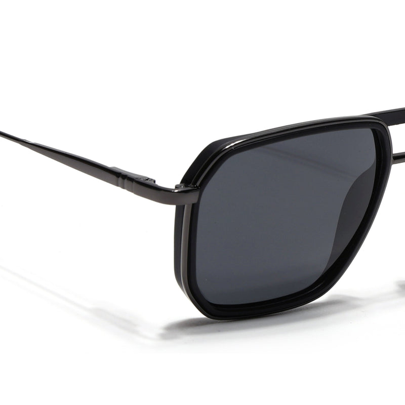 Eyejack Aura Black & Grey Wayfarer Polarized Sunglasses for Men & Women (2507PCL1519)