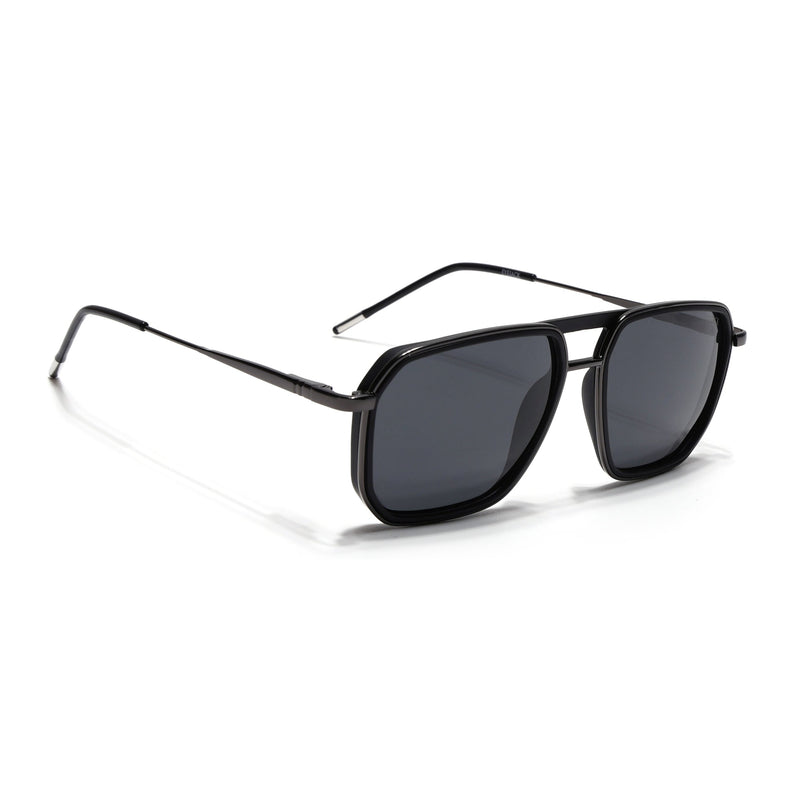 Eyejack Aura Black & Grey Wayfarer Polarized Sunglasses for Men & Women (2507PCL1519)