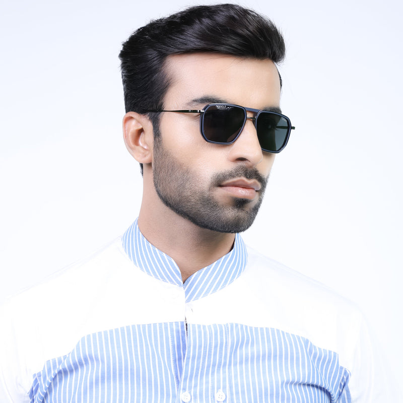Eyejack Aura Blue & Grey Wayfarer Polarized Sunglasses for Men & Women (2507PCL1520)