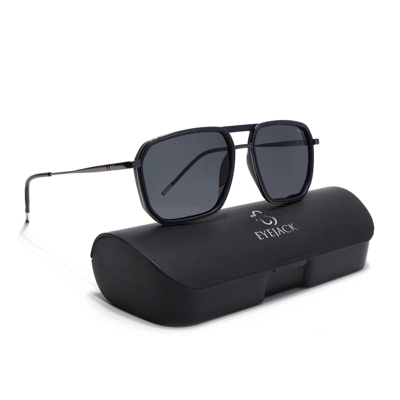 Eyejack Aura Blue & Grey Wayfarer Polarized Sunglasses for Men & Women (2507PCL1520)