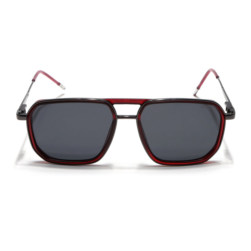 Eyejack Aura Red & Grey Wayfarer Polarized Sunglasses for Men & Women (2507PCL1521)