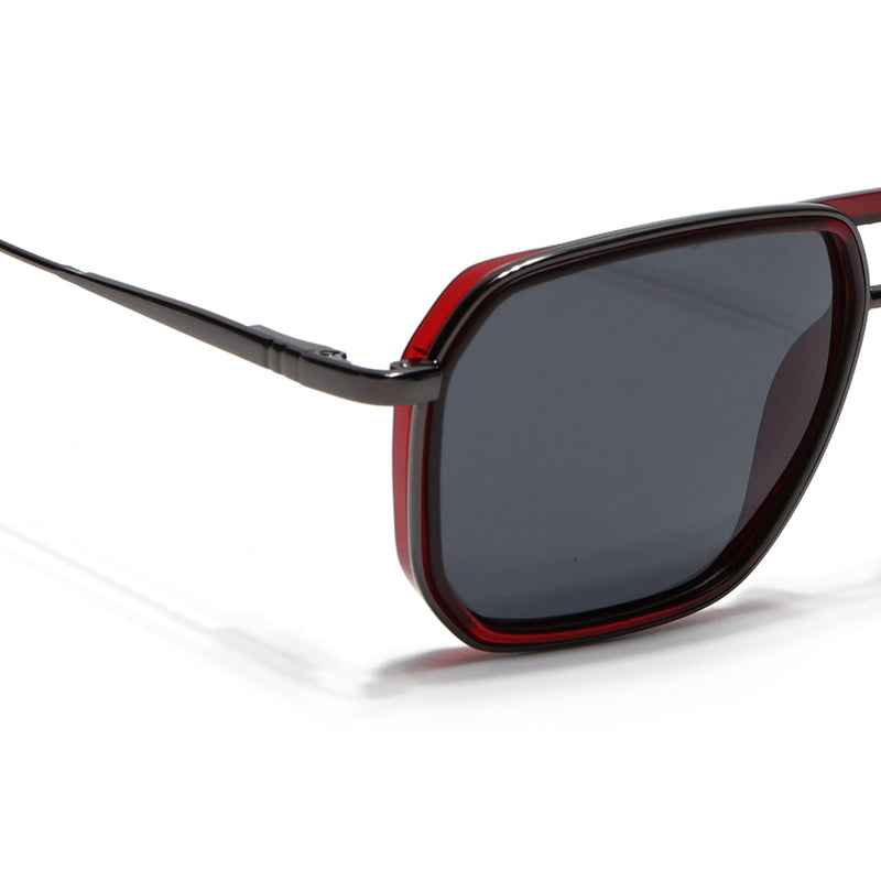 Eyejack Aura Red & Grey Wayfarer Polarized Sunglasses for Men & Women (2507PCL1521)