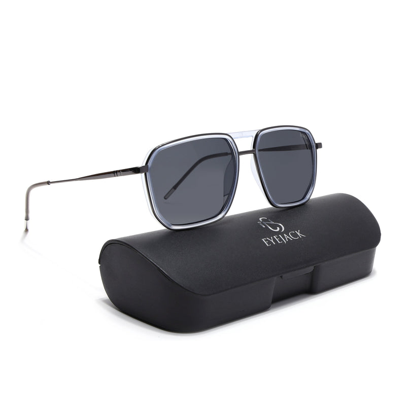 Eyejack Aura Sky Blue & Grey Wayfarer Polarized Sunglasses for Men & Women (2507PCL1522)
