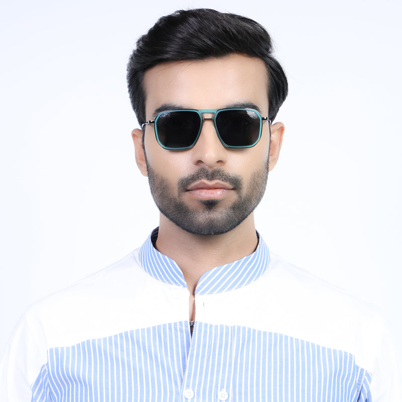 Eyejack Aura Sea Green & Grey Wayfarer Polarized Sunglasses for Men & Women (2507PCL1523)
