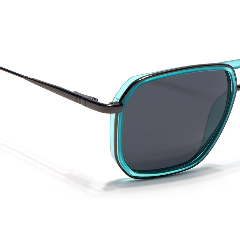 Eyejack Aura Sea Green & Grey Wayfarer Polarized Sunglasses for Men & Women (2507PCL1523)