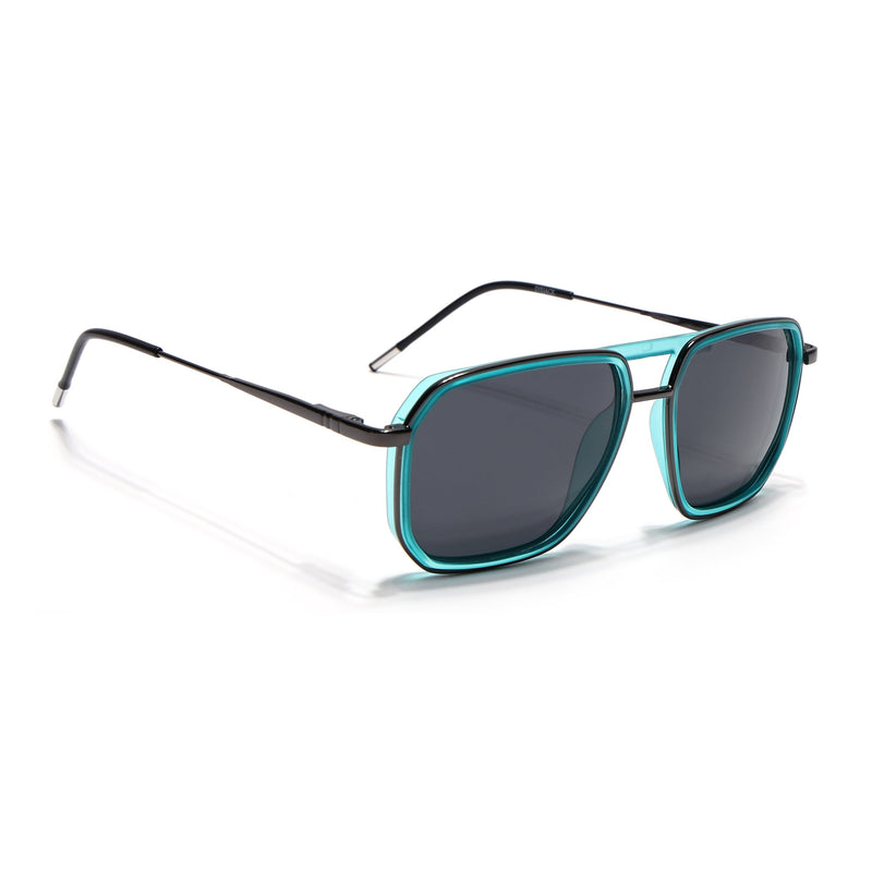 Eyejack Aura Sea Green & Grey Wayfarer Polarized Sunglasses for Men & Women (2507PCL1523)