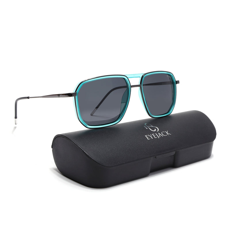 Eyejack Aura Sea Green & Grey Wayfarer Polarized Sunglasses for Men & Women (2507PCL1523)